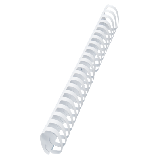 Canutillo plástico DIN A4 GBC 51 mm ovalados (Caja 50), blanco