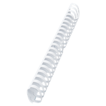 Canutillo plástico DIN A4 GBC 51 mm ovalados (Caja 50), blanco