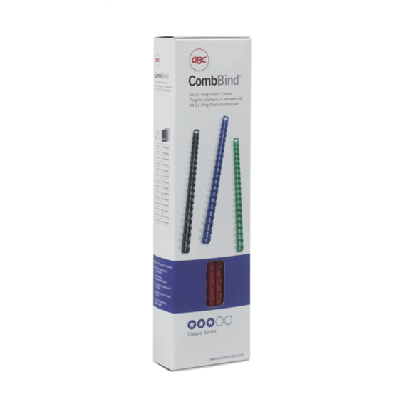 Canutillo plástico DIN A4 GBC 10 mm (Caja 100), negro