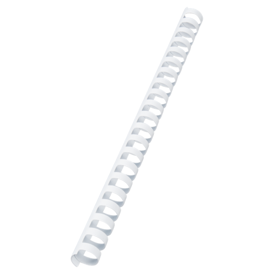 Canutillo plástico DIN A4 GBC 19 mm (Caja 100), blanco