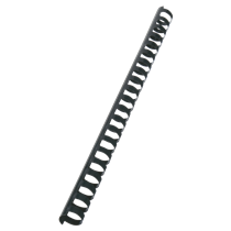 Canutillo plástico DIN A4 GBC 19 mm (Caja 100), negro