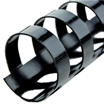 Canutillo plástico DIN A4 GBC 19 mm (Caja 100), negro