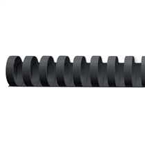 Canutillo plástico DIN A4 GBC 19 mm (Caja 100), negro