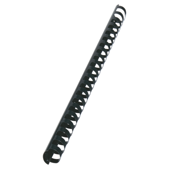 Canutillo plástico DIN A4 GBC 32 mm ovalados (Caja 50), negro
