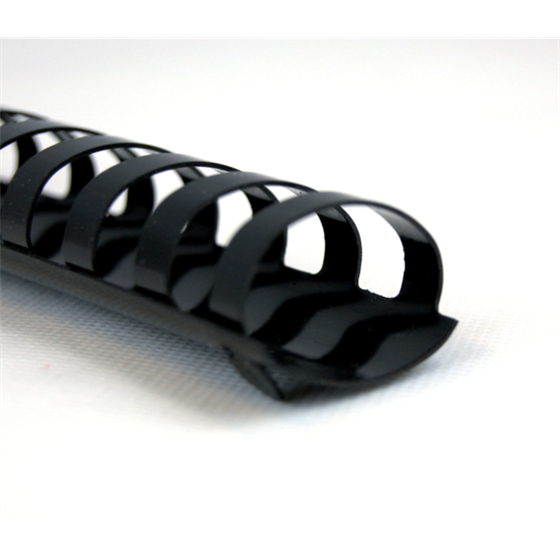 Canutillo plástico DIN A4 GBC 32 mm ovalados (Caja 50), negro