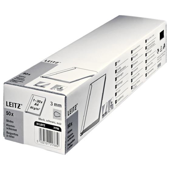 Varillas Encuadernadoras Leitz A4, 3 Mm Negro