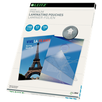 Bolsas De Plastificación Prémium Ilam De Leitz Con Udt A3, 100 Micras Cristal