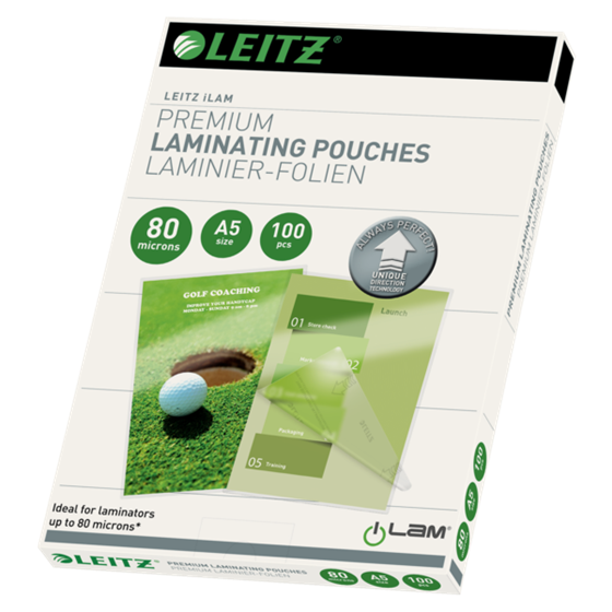 Bolsas De Plastificación Prémium Ilam De Leitz Con Udt A5, 80 Micras Cristal