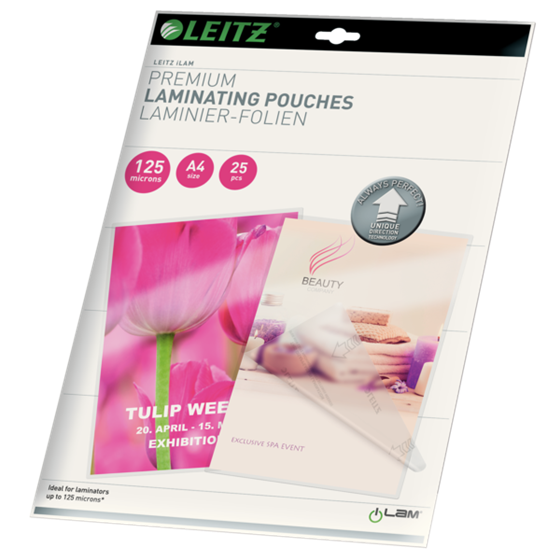 Bolsas De Plastificación Prémium Ilam De Leitz Con Udt A4, 125 Micras Cristal