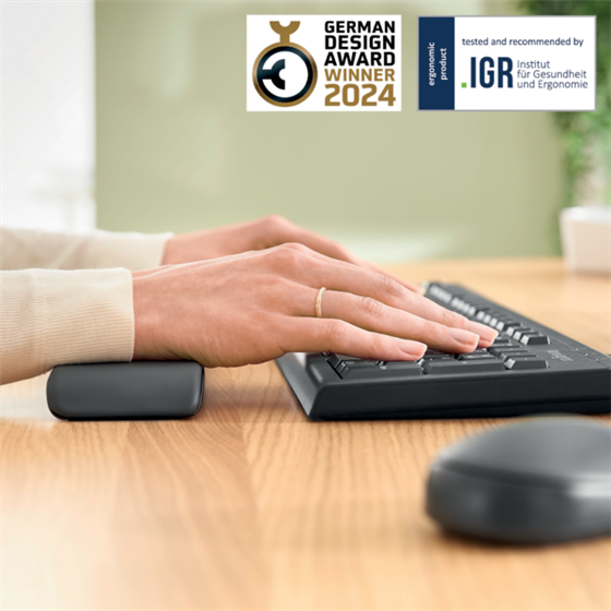 Reposamuñecas Ajustable Para Teclado Leitz Ergo Gris Oscuro