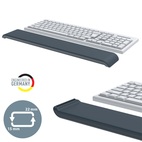 Reposamuñecas Ajustable Para Teclado Leitz Ergo Gris Oscuro
