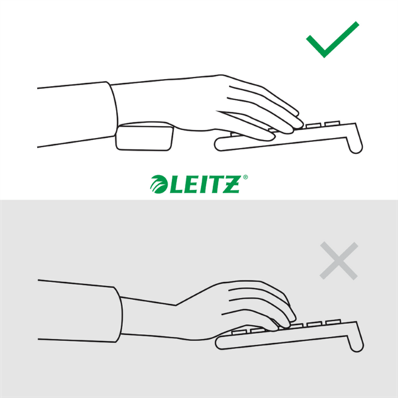 Reposamuñecas Ajustable Para Teclado Leitz Ergo Gris Oscuro