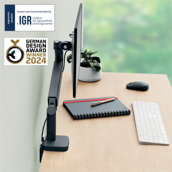 Brazo Para Un Monitor Leitz Ergo Space Saving Gris Oscuro