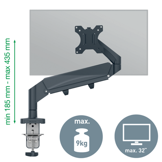 Brazo Para Un Monitor Leitz Ergo Space Saving Gris Oscuro