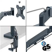 Brazo Para Un Monitor Leitz Ergo Space Saving Gris Oscuro