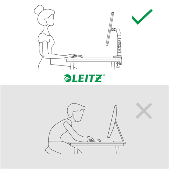 Brazo Para Un Monitor Leitz Ergo Space Saving Gris Oscuro