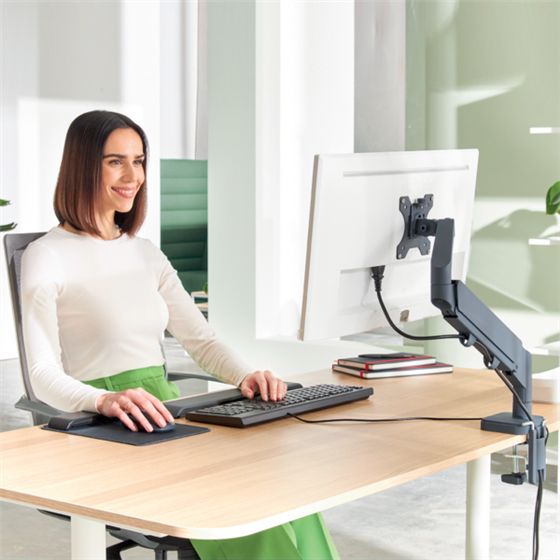 Brazo Para Un Monitor Leitz Ergo Space Saving Gris Oscuro