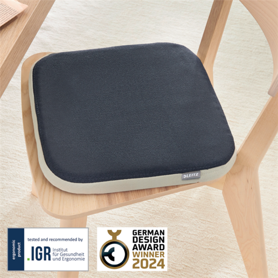 Cojín Wobble Active Leitz Ergo Con Funda De Tela Gris Oscuro