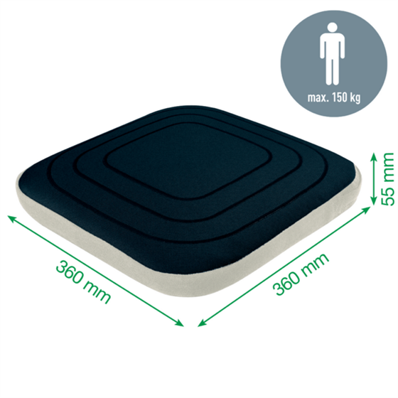 Cojín Wobble Active Leitz Ergo Con Funda De Tela Gris Oscuro