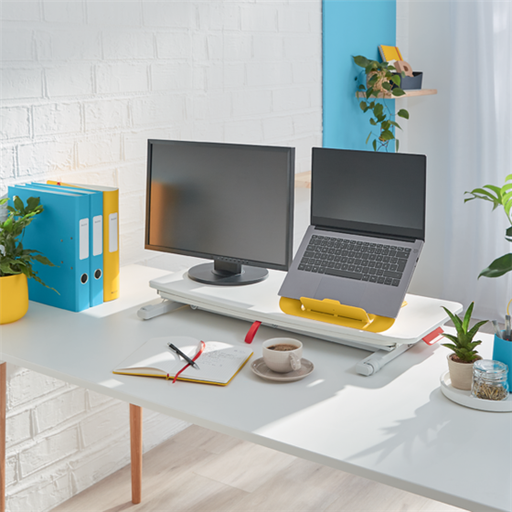 Convertidor De Escritorio Leitz Ergo Cosy Con Bandeja Deslizante Gris