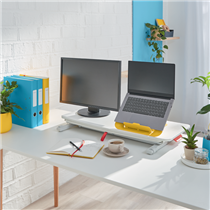 Convertidor De Escritorio Leitz Ergo Cosy Con Bandeja Deslizante Gris