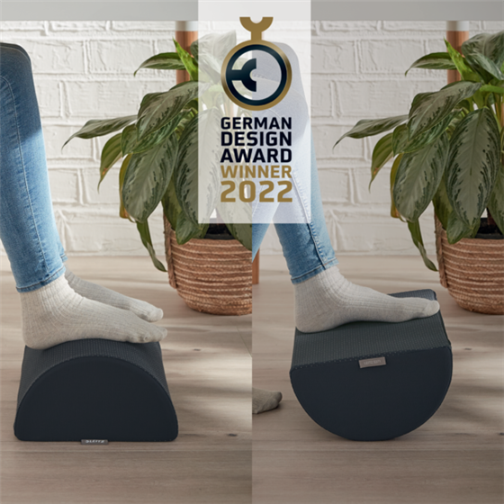 Reposapiés De Escritorio Leitz Ergo Cosy Gris Terciopelo