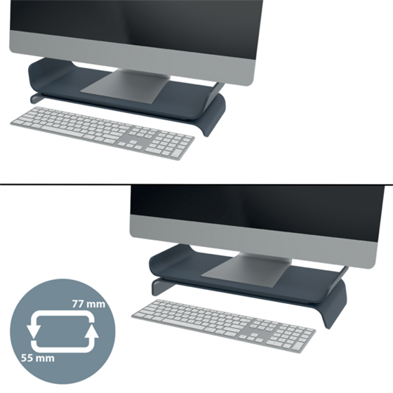 Soporte De Monitor Ajustable Leitz Ergo Gris Oscuro
