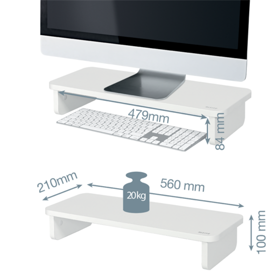 Soporte De Monitor Leitz Ergo Blanco