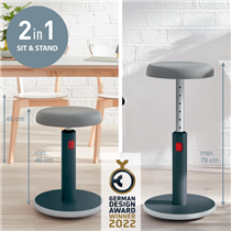 Taburete Leitz Ergo Cosy Active Gris Terciopelo