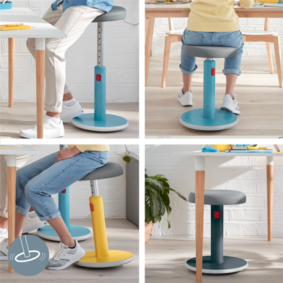 Taburete Leitz Ergo Cosy Active Gris Terciopelo