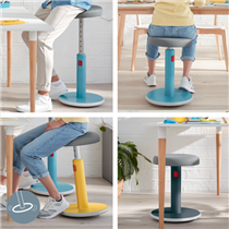 Taburete Leitz Ergo Cosy Active Gris Terciopelo