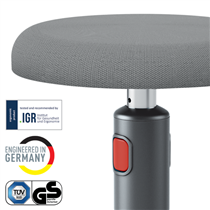 Taburete Leitz Ergo Cosy Active Gris Terciopelo