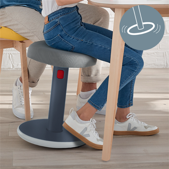 Taburete Leitz Ergo Cosy Active Gris Terciopelo