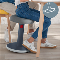 Taburete Leitz Ergo Cosy Active Gris Terciopelo