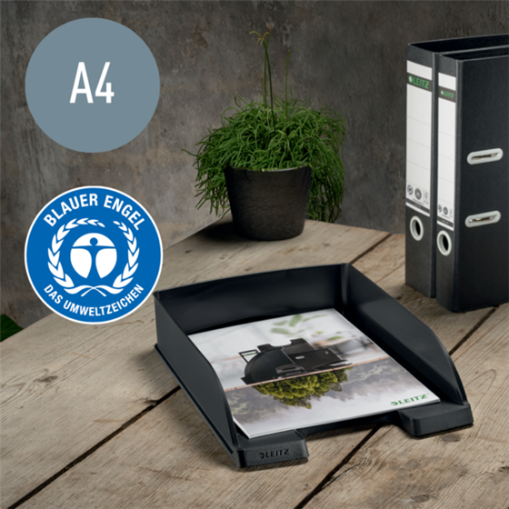 Bandeja porta documentos Leitz Recycle, con compensación de CO2 Negro A4+