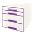 Buc de cajones WOW CUBE de Leitz Púrpura 2x An. x Al. x Pr.: 245 x 34 x 325 mm, 2x 245 x 71 x 325 mm A4 Maxi