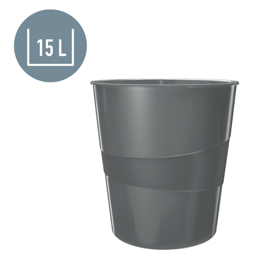 Papelera WOW de Leitz Negro 15 l.