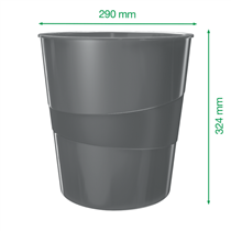 Papelera WOW de Leitz Negro 15 l.