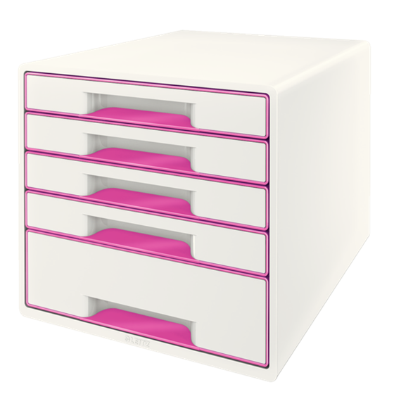 Buc de cajones WOW CUBE de Leitz Fucsia 4x An. x Al. x Pr.: 245 x 34 x 325 mm, 1x 245 x 71 x 325 mm A4 Maxi