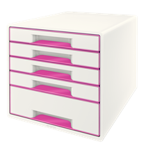 Buc de cajones WOW CUBE de Leitz Fucsia 4x An. x Al. x Pr.: 245 x 34 x 325 mm, 1x 245 x 71 x 325 mm A4 Maxi