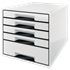 Buc de cajones WOW CUBE de Leitz Negro 4x An. x Al. x Pr.: 245 x 34 x 325 mm, 1x 245 x 71 x 325 mm A4 Maxi