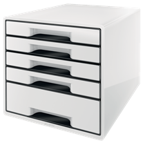 Buc de cajones WOW CUBE de Leitz Negro 4x An. x Al. x Pr.: 245 x 34 x 325 mm, 1x 245 x 71 x 325 mm A4 Maxi