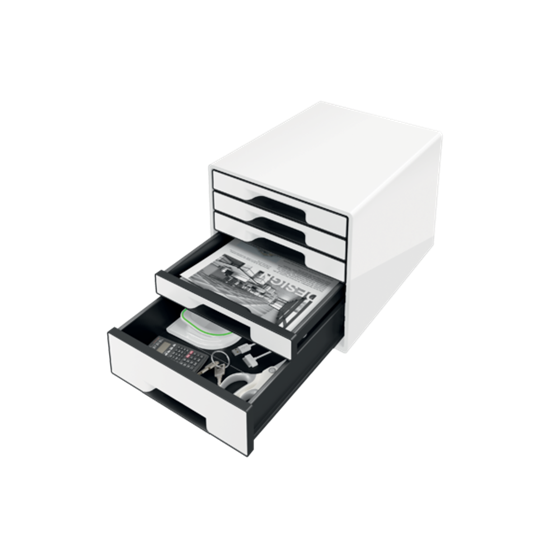 Buc de cajones WOW CUBE de Leitz Negro 4x An. x Al. x Pr.: 245 x 34 x 325 mm, 1x 245 x 71 x 325 mm A4 Maxi