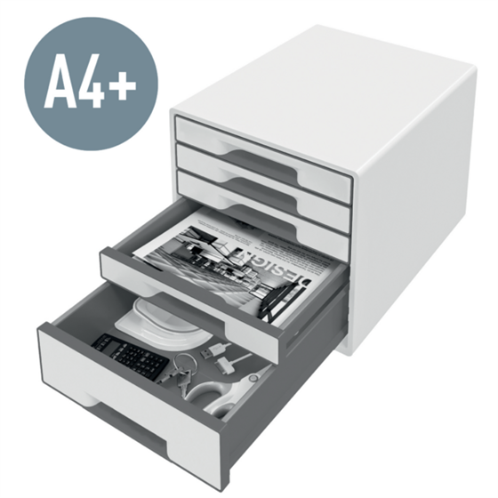 Buc de cajones WOW CUBE de Leitz Negro 4x An. x Al. x Pr.: 245 x 34 x 325 mm, 1x 245 x 71 x 325 mm A4 Maxi