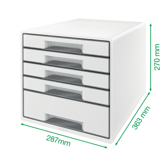 Buc de cajones WOW CUBE de Leitz Negro 4x An. x Al. x Pr.: 245 x 34 x 325 mm, 1x 245 x 71 x 325 mm A4 Maxi