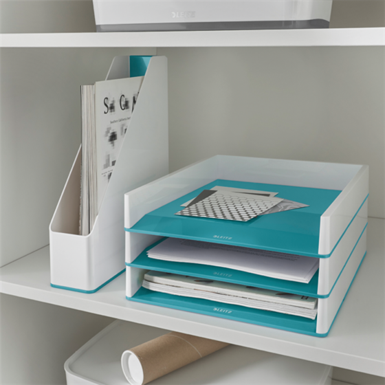 Revistero WOW de Leitz con combinación dual de color Turquesa