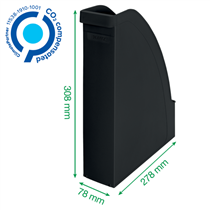 Revistero Leitz Recycle, con CO2 compensado Negro