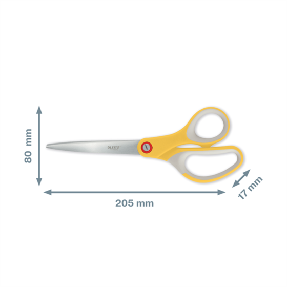Tijeras de oficina de titanio Leitz Cosy Amarillo cálido 20,5 cm.