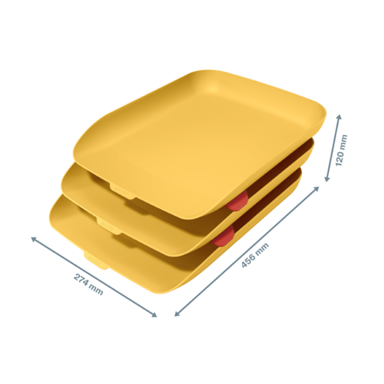 Bandeja de sobremesa Leitz Cosy, Set de 3 Amarillo cálido