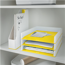 Bandeja de sobremesa WOW de Leitz con combinación dual de color Amarillo A4